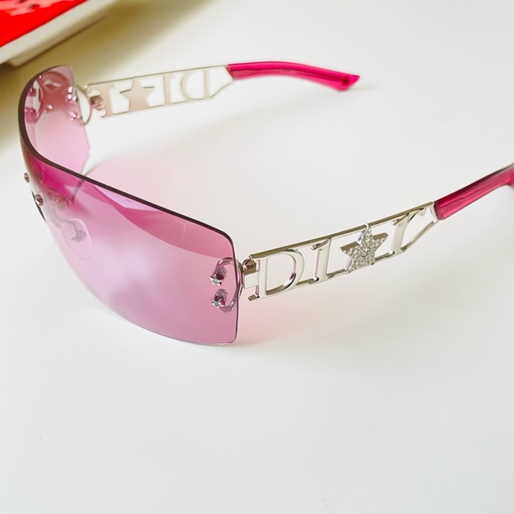 Dior Accessories - RARE🍒Vintage Dior pink diorlywood rimless sunglasses